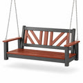 Gartenschaukelbank aus Stahl und Holz, Braun/Schwarz, 150 cm