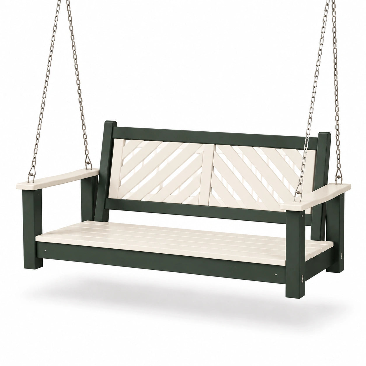 Gartenschaukelbank aus Polywood und Metall, 150 cm