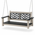Hängesitzbank aus Holzoptik und Metall Schwarz/Grau 150 cm