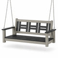 Garten Hängeschaukelbank aus Polyholz Schwarz/Grau 150 cm
