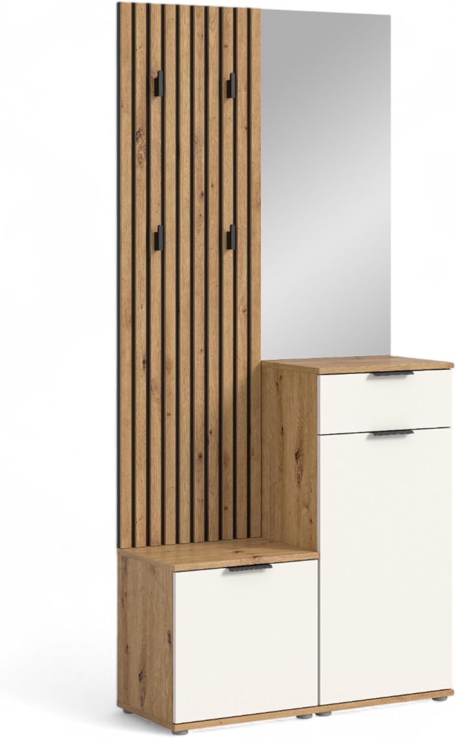 Garderobenschrank, Simple Flurgarderoben Set in Artisan Eiche Optik