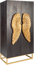 Hochschrank, Highboard Angel - 140cm - schwarz - Mangoholz mit Stauraum, Riess Ambiente