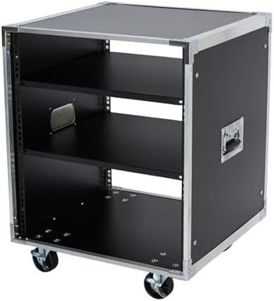 Schrank Audio-Regal mit Rädern robuster AV-Ständer für Stereo-Ausrüstung verstellbare Regale kratzfester, für Heimkino oder Büro, 53, 1 × 48 × 83