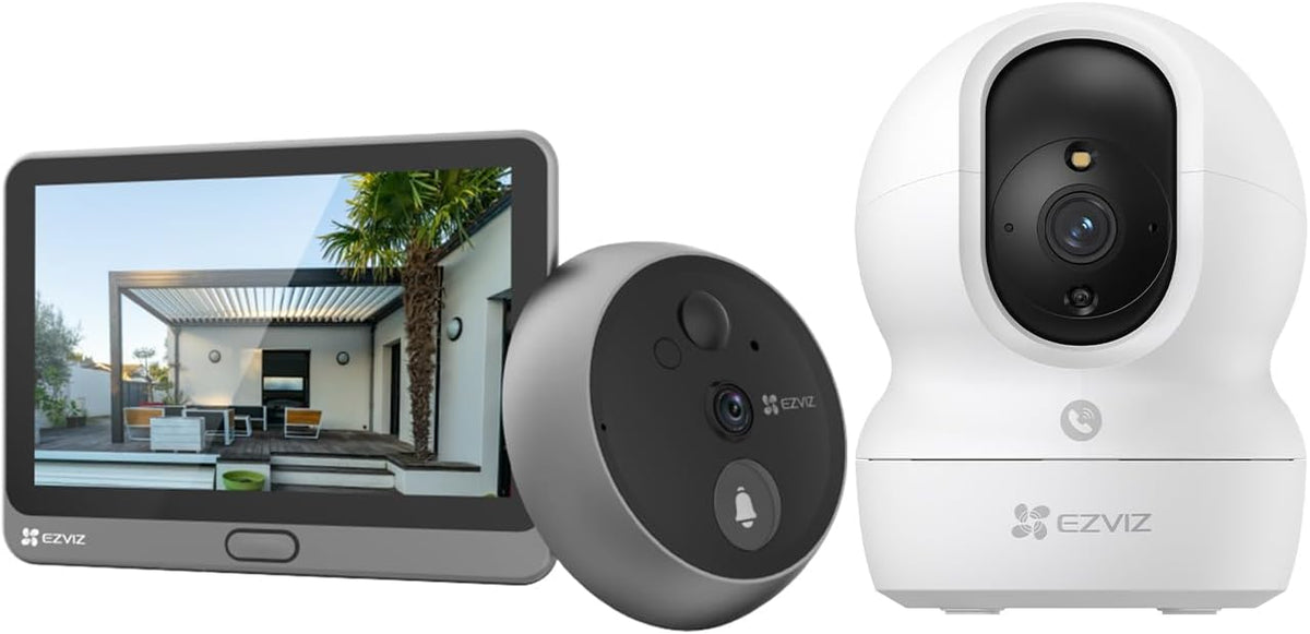 EZVIZ Video-Türklingeln, WLAN Türspion Türklingel CP4 und CP1 Pro Innenkamera Monitor Set