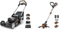 WORX WG749E Akku Rasenmäher, 40V (2 × 20V) PowerShare, Radantrieb & WG163E Akku Rasentrimmer 20V, Kantenschneider Rasen, 2-in-1 Funktion