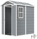 Outsunny Gerätehaus, 1m² Wasserdicht mit Boden 131 × 186 × 198/172 cm Grau