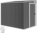 Outsunny Metall Gerätehaus, 81m² mit Pultdach 154 × 206, 5 × 181 cm Dunkelgrau