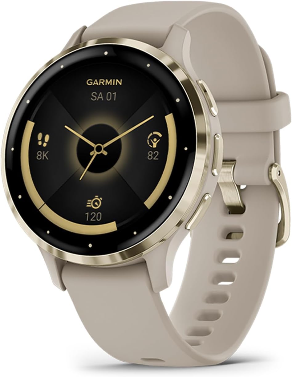 Amazon Renewed Smartwatches, Garmin Venu 3S, GPS-Fitness-Smartwatch mit Bluetooth Telefonie und Sprachassistenz, Ultrascharfes 1