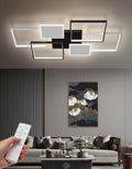 QYSMGS LED-Deckenbeleuchtung Modern Rechteckige Deckenlampen Für Wohnzimmer Dimmbar Mit Fernbedienung Contro Flush Mount Deckenleuchte