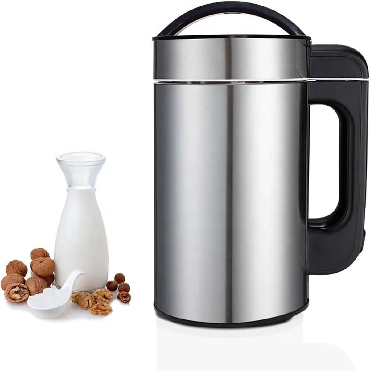BDJSN Elektrische Küchengeräte, Tragbarer Nussmilchbereiter, 1, 5 l, 800 W, Edelstahl, automatische Mandelmilchmaschine mit Sieb, 6 Modi