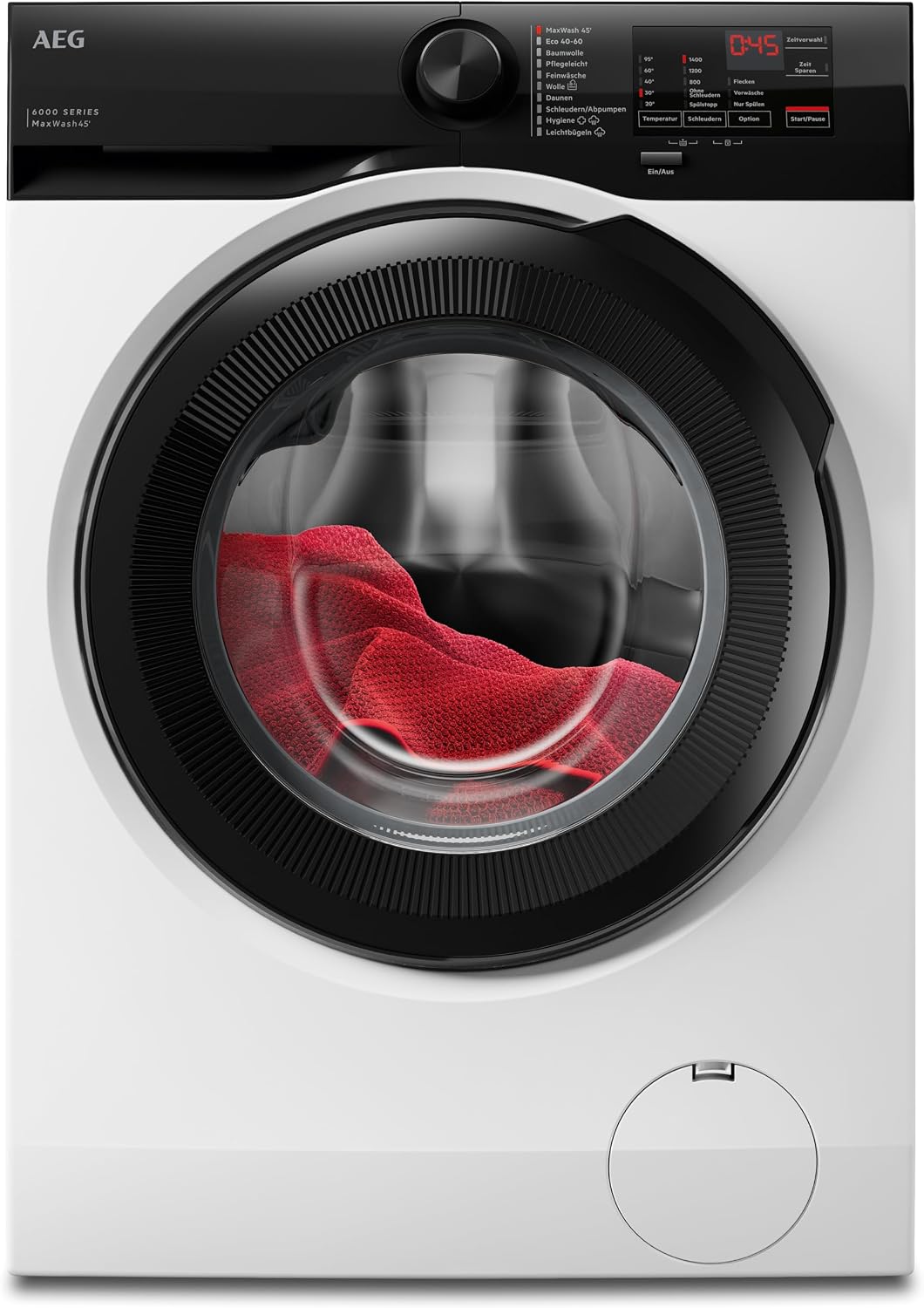 AEG 6000 Serie Waschmaschine, 9kg, MaxWash 45 Min Kurzwaschgang, LR6AMZ49FL
