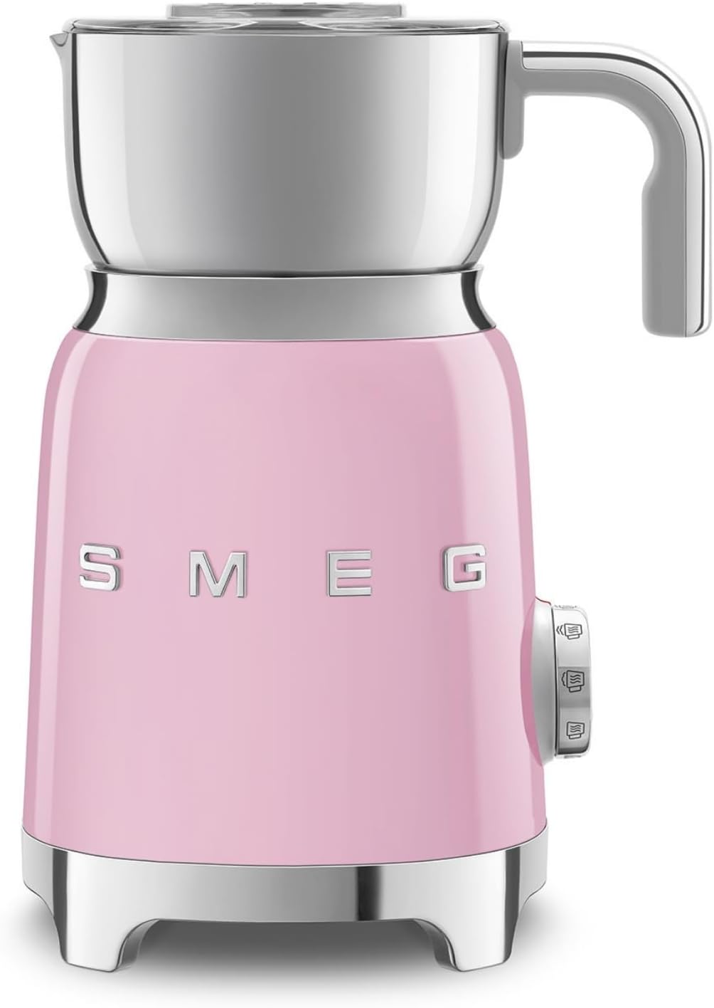 Smeg Batteriebetriebene Milchaufschäumer, Milchaufschäumer Multifunktion MFF11PKEU, mit Induktionssystem, 6 voreingestellte Programme