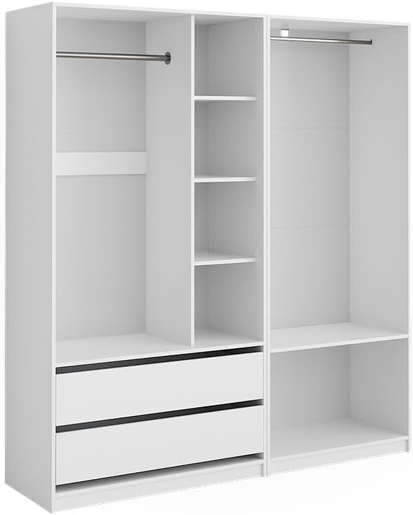 Kleiderschrank, Elmo, Weiß, 180 × 200 cm, Vicco