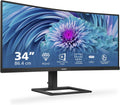 PHILIPS 346E2CUAE 34 WQHD USB-C - Zoll Curved Docking Monitor, (3440 × 1440, 75 Hz, HDMI, DisplayPort, USB-C) schwarz
