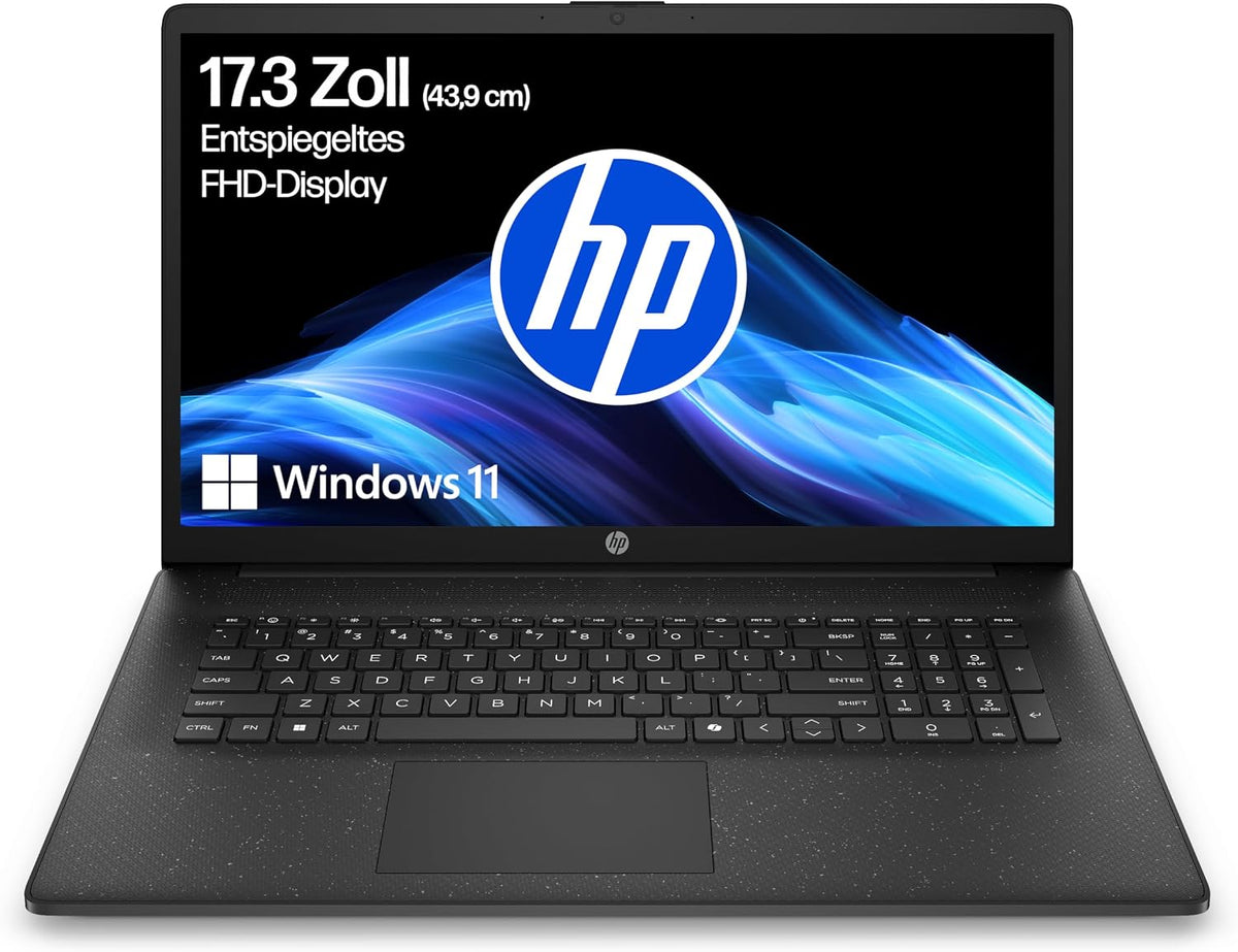 HP Normale Laptops, Laptop mit 17, 3' FHD Display, AMD Ryzen 5 7520U, 8 GB DDR5 RAM, 512 GB SSD, AMD Radeon-Grafik, Windows 11, QWERTZ