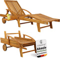 Liege Sonnen, Holz, mit Rollen, einklappbar, Tisch Ablage, braun, CASARIA