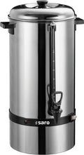 Saro Kaffeemaschine, mit Rundfilter, 15 L/100 Tassen, Edelstahl, Brüh- & Warmhaltefunktion, Sicherheitszapfhahn, Peilglas, 5 kW