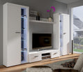 Kuechen-preisbombe TOP Wohnwand, Rumba XL Anbauwand Wohnkombi Wohnzimmer Weiss matt
