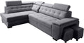Sofa Grand Eck, mit Schlaffunktion Anthrazit Links, Robin Inspire