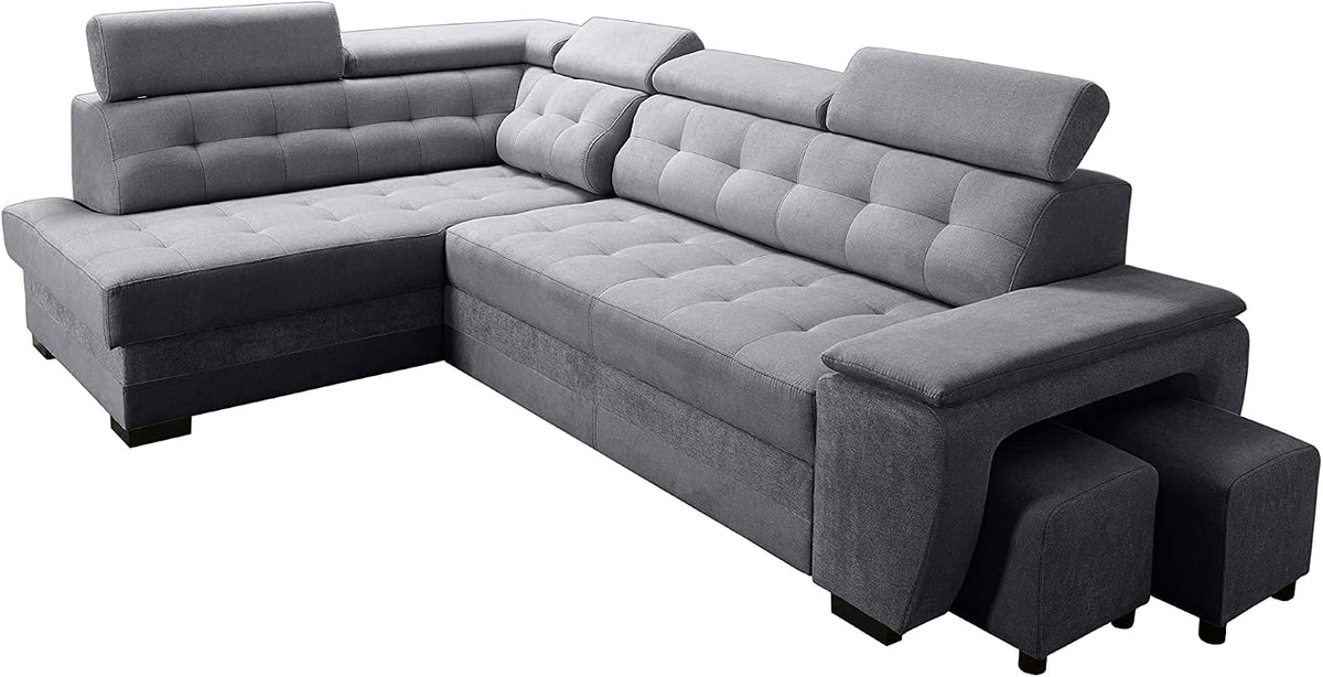 Sofa Grand Eck, mit Schlaffunktion Anthrazit Links, Robin Inspire