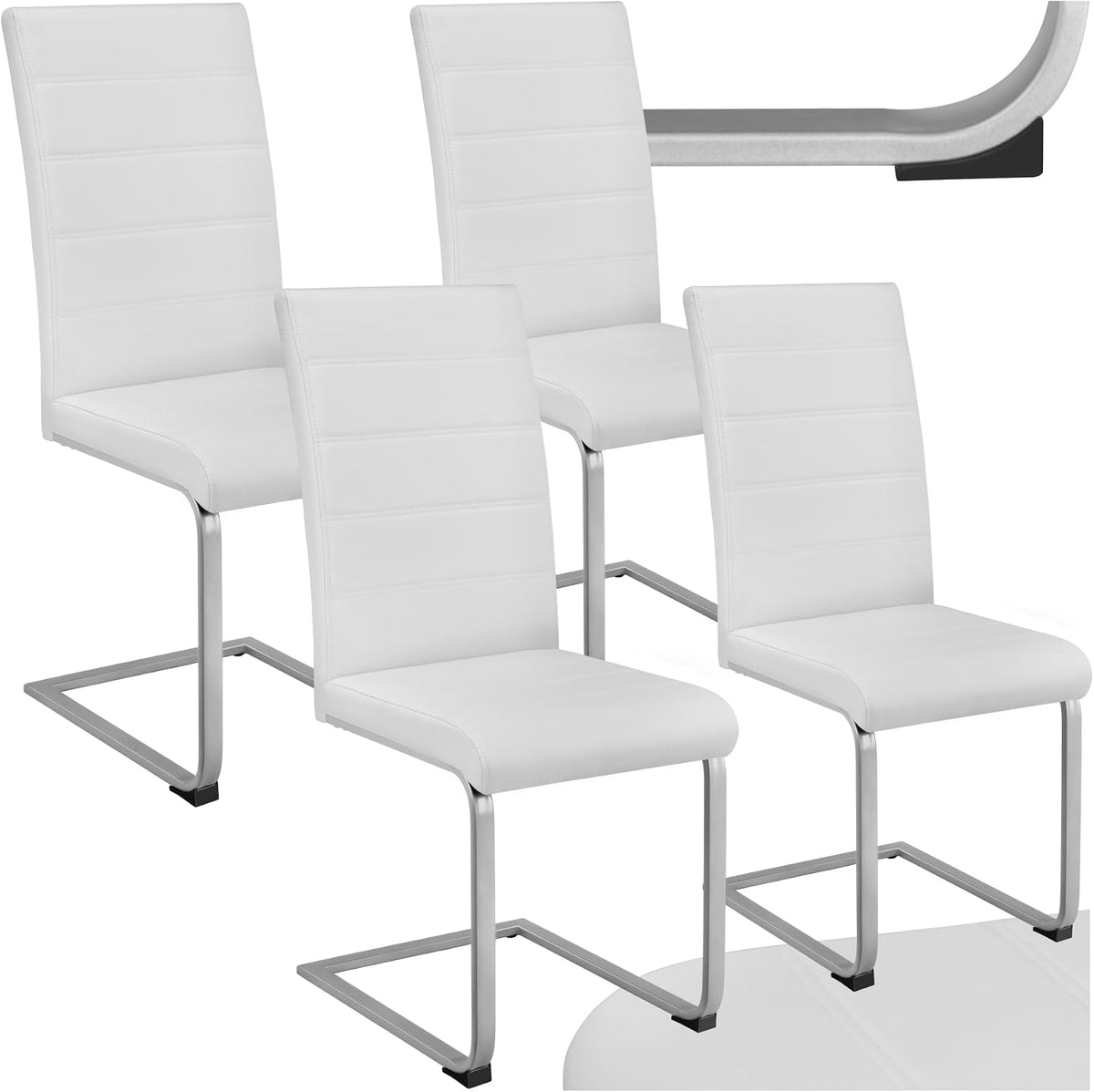 Esszimmerstuhl, ® 4er Set Esszimmerstühle, Freischwinger Küchenstuhl mit Rückenlehne, Stühle für Esszimmer, Küchenstühle modern, Dining Chair