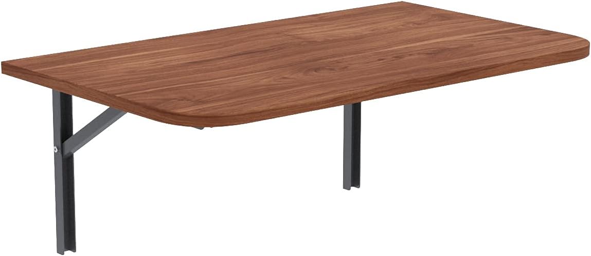Esstisch Klapptisch Wandklapptisch, Klappbar Faltbar Platzsparend - Abgerundete Ecken - 120cm × 60cm - Burgund, AKKE