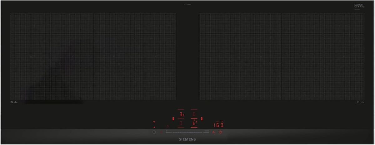 Siemens EX275HXC1E iQ700 Smartes Induktions Kochfeld, 90 cm, Schwarz, Mit Rahmen aufliegend, varioInduktion, TouchSlider