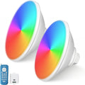 OSREE Teichbeleuchtung, LED Poolbeleuchtung PAR56, 30W Harz Gefüllt Unterwasserscheinwerfer RGB Mehrfar mit Fernbedienung, 1200lm, 2/4/6H Timer