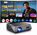 LUFVEBUT TV Google Smart Beamer, 4K für Heimkino Tageslicht 2300 ANSI Ultra HD ToF Autofokus HDMI ARC NFC Dolby LED Projektor AI Cooling