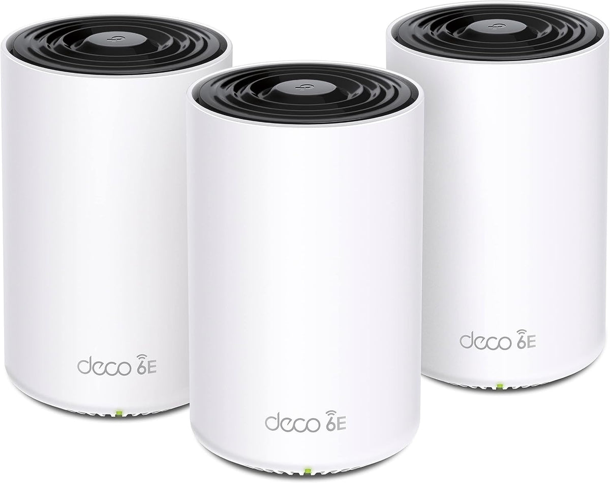TP-Link WLAN-Mesh-Systeme, Deco XE75 Mesh WLAN Set (3 Pack), -  AXE5400 Tri-Band Router & Repeater, 3× Gigabit Ports für jede Einheit