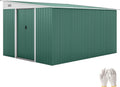 Outsunny Metall Gerätehaus, 19, 4m³ 280 × 345 × 201cm mit Schiebetür Grün