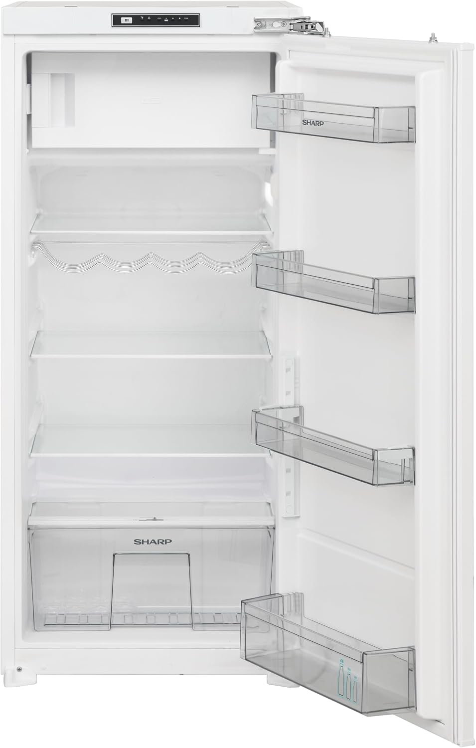 SHARP Kühl-Gefrierkombination, SJ-LD180E0XD-EU Einbaukühlschrank mit Gefrierfach für 123er Nische (EEK D, 178 L, 33 dB)