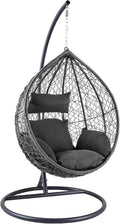 Hängesessel, LOFT - 70 × 107cm - anthrazit - Polyrattan mit Kissen, Riess Ambiente
