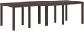 Gartentisch, Braun 250 × 100 × 73 cm Poly-Rattan, Garten und Terrasse, rechteckiger Tisch aus Stahl, große, wetterfeste Essgruppe für den Außenbereich