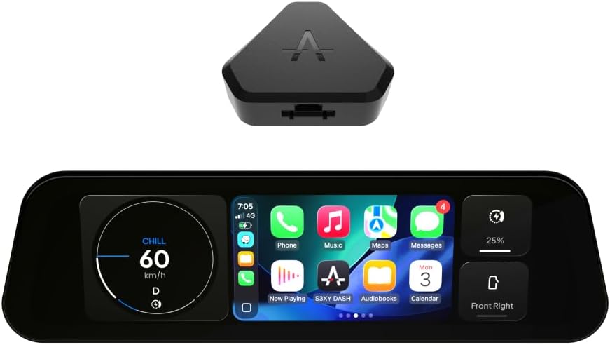 Enhance Auto-Navigation, S3XY Dash für Tesla - 9, 6' QLED Touchscreen, Anti-Reflex-Beschichtung (Head-up-Display, CarPlay