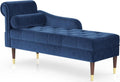 Sofa Velvet Chaiselongue Indoor Lounge, mit linker Armlehne und Lendenkissen, Recamiere für Wohnzimmer, Schlafzimmer und Büro