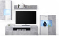 Stella Trading Vulcan Wohnwand, Komplett-Set in Beton Optik