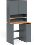 Waschmaschinen-Überbauschrank, Waschmaschinenschrank Viktor, Anthrazit/Eiche, 93.6 x 88.2 cm, Vicco
