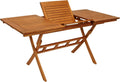 Esstisch, Ausziehtisch Klapptisch LAGO 110/160x75cm, klappbar und ausziehbar, Eukalyptus Holz geölt, Outdoor, DEGAMO