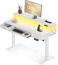 Schreibtisch, Höhenverstellbar mit Schubladen 120 cm, Weiß, OffiGo
