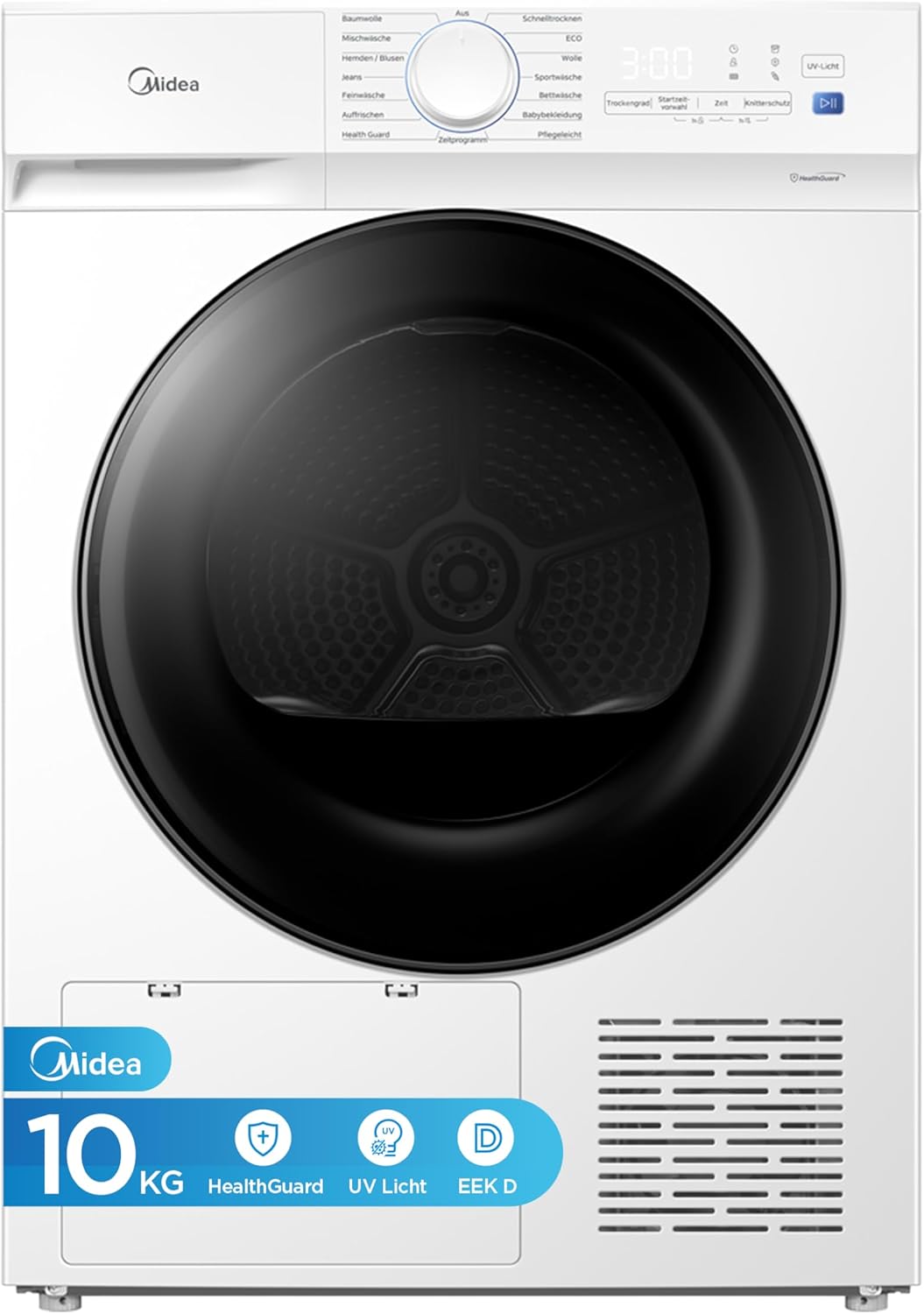 Midea Wärmepumpentrockner,   V3 series Wärmepumpentrockner 10 kg Energieklasse D Weiß