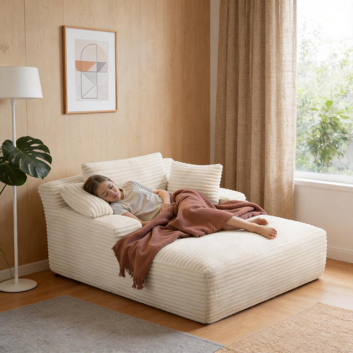 Sofa Boneless, Cloud Sofa mit Schlaffunktion 172cm Beige, Aivermeil