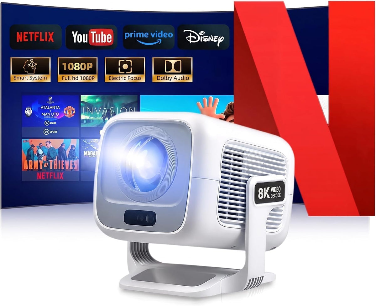 Motivx Tools Beamer, 4K Kompatibel mit Netflix