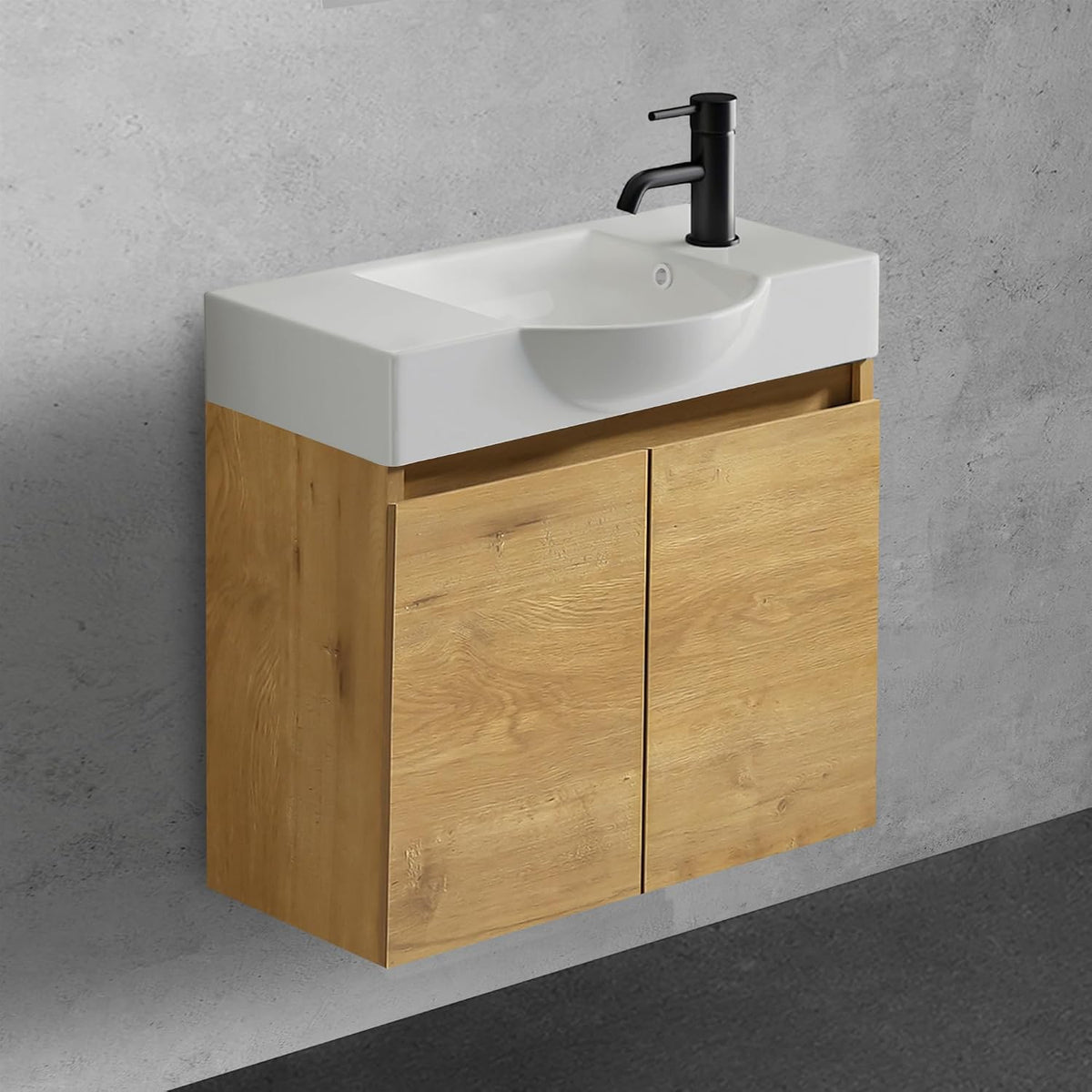 Tischwaschbecken, Waschbecken mit Unterschrank für Gäste-WC 55cm Wandmontage, Alpenberger Germany