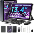 BMAX Tablet PCs, Tablet 13.4 Zoll Android 16 10000mAh Akku 90Hz Display WLAN Gemini AI