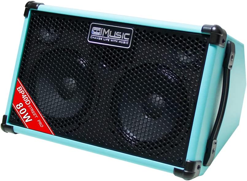 dellersound BP40D 80W Akustikgitarre Verstärker Busking Amp - tragbarer Bluetooth-Lautsprecher, mit Akku, Chorus Reverb Delay Effekt, 6 Eingänge