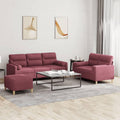 Sofagarnituren, 3-Sitzer Couch, Fußhocker, Zierkissen, stabilem Gestell für Wohnzimmer, Gästezimmer, platzsparend und komfortabel, Traylux