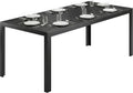 Esstisch, Gartentisch Kunststoff UV-&Wetterfest 190 x 84, 5 x 72 cm Schwarz, Outsunny