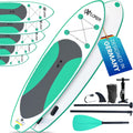 EXPLORER SUP-Board, Wave SUP Stand Up Paddling Board Kinder bis Erwachsene mehrere Größen Mint 244cm-335cm bis 160kg Set mit Paddel, Rucksack, Pumpe