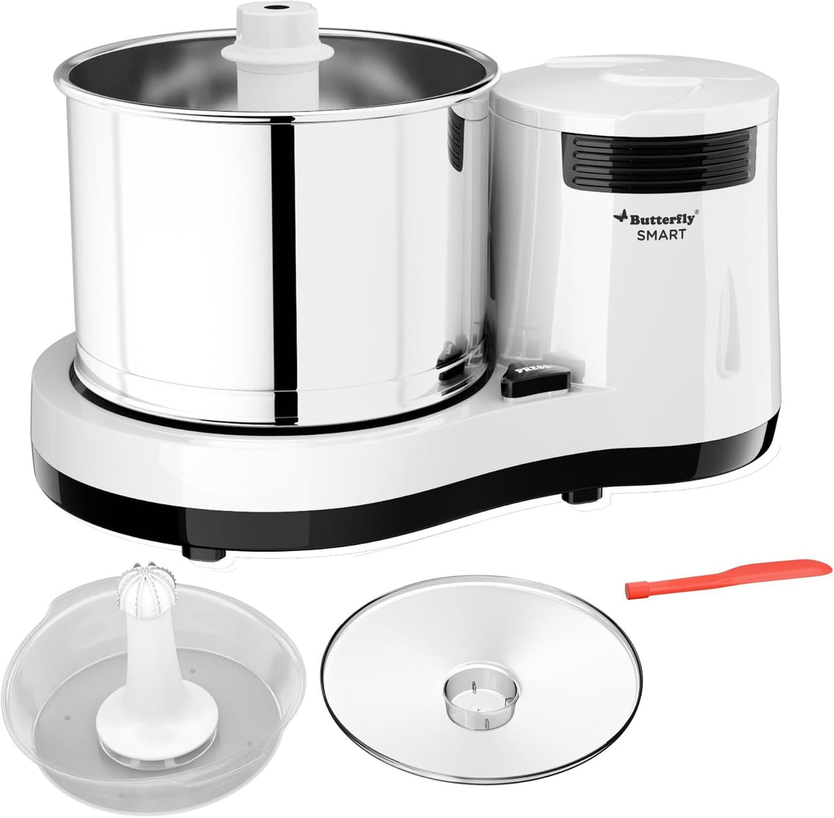 Butterfly Nassschleifer, Smart Nassmühle mit Kokosnuss-Schaber, 2 Liter (indischer Stecker)